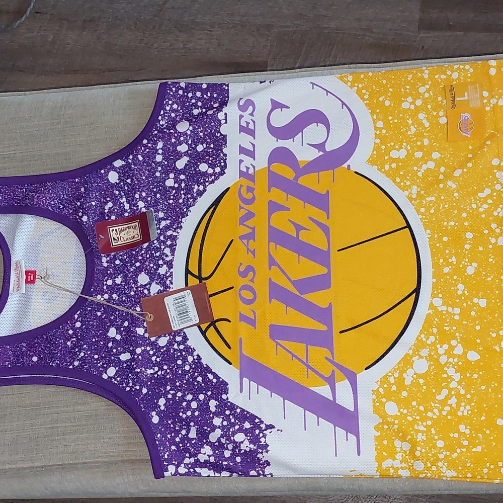 Hardwood Classics Lakers 'Jumbotron Sublimated Tank Lakers' Sz Large